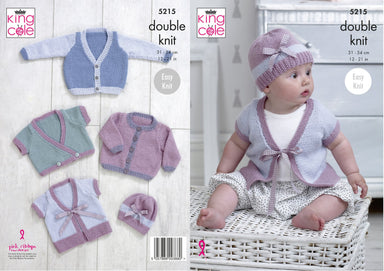 King Cole Pattern 5215 Baby Cardigans, Coat & Hat