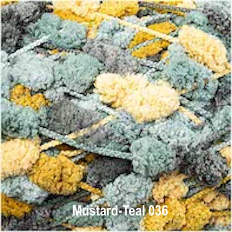 Rico Creative Pompon Print - mustard teal 036