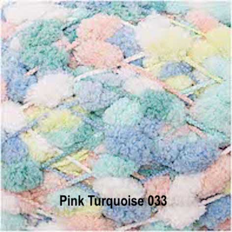 Rico Creative Pompon Print - pink turquoise 033