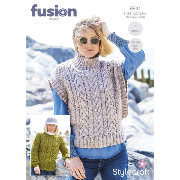 Pattern 9941 Stylecraft Pattern 9941 Ladies Tank & Sweater in Chunky — Marias Wool Shop