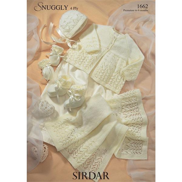 Sirdar Pattern 1662 Baby Lacy Matinee Set in 4ply