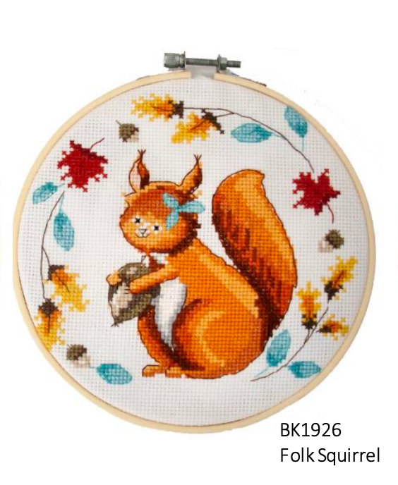 DMC Cute Woodland Creatures - Folk Squirrel Cross Stitch Kit