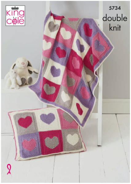 King Cole Pattern 5734 Blankets and Cushion Covers in Bamboo Cotton DK