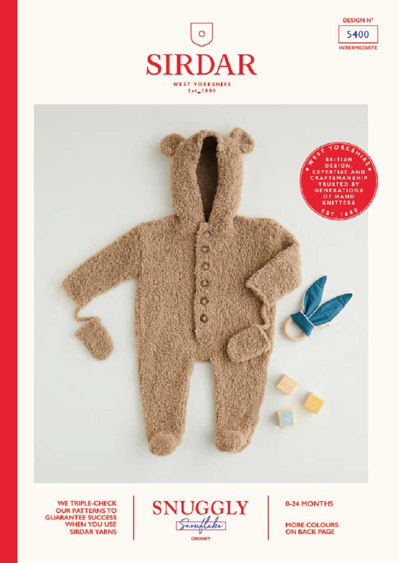 Sirdar 5400 Onesie in NEW Snuggly Snowflake Chunky