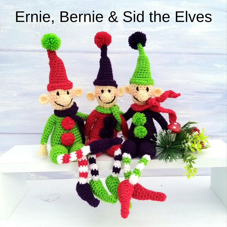 Wee Woolly Wonderfuls - Crochet Pattern for Ernie, Bernie and Sid the Christmas Elves