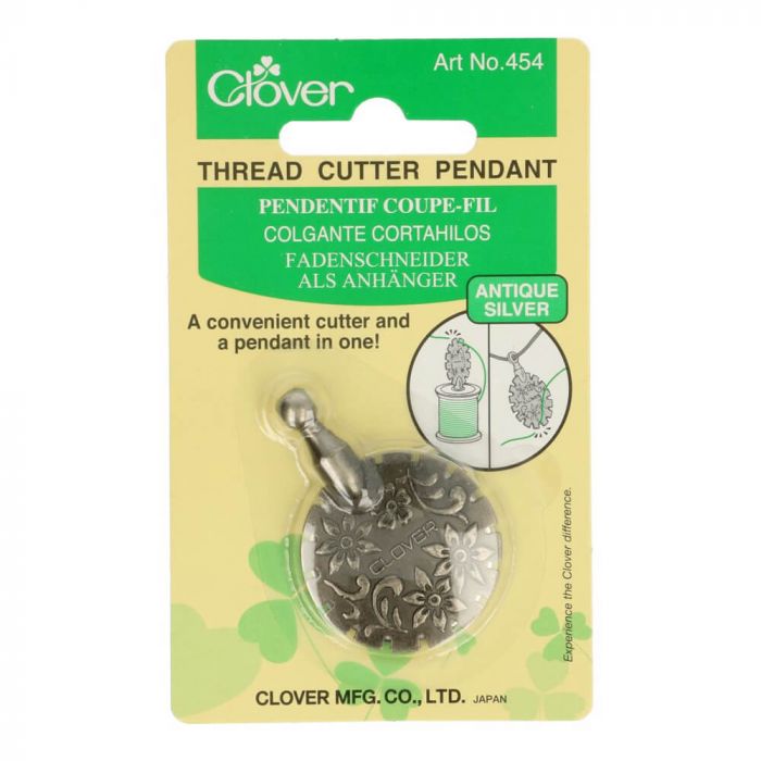 Clover Pendant with Thread Cutter- Antique Silver