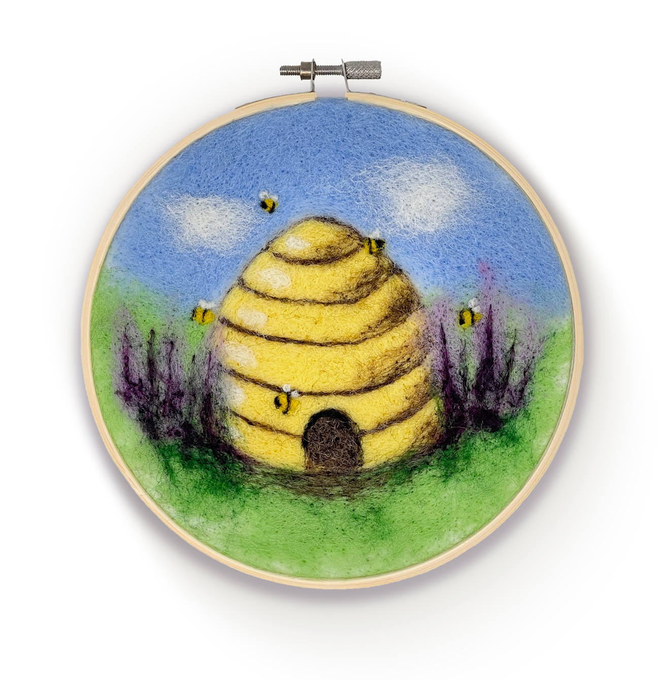 Beehive in a Hoop Needle Felting Kit - The Crafty Kit Company
