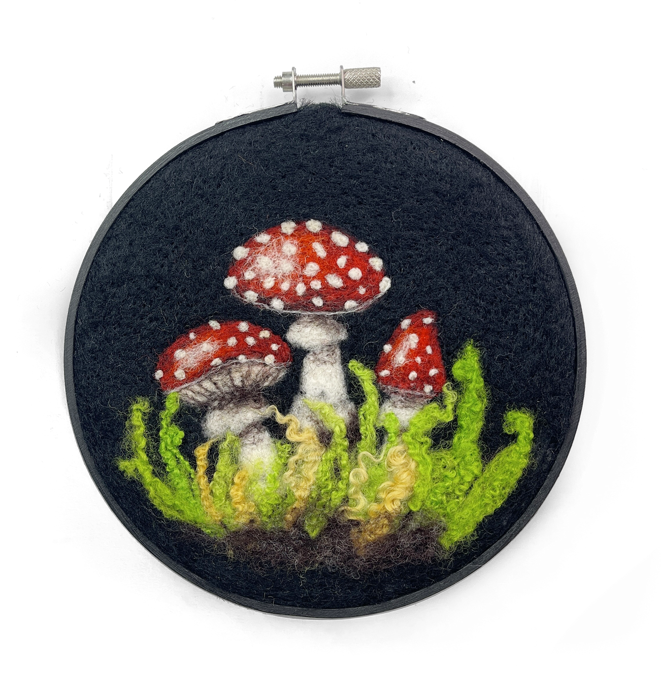 Toadstools in a Hoop Needle Felting Craft Kit - The Crafty Kit Company