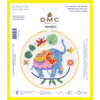 DMC Cross Stitch Embroidery Kit - Blue Elephant BK1942