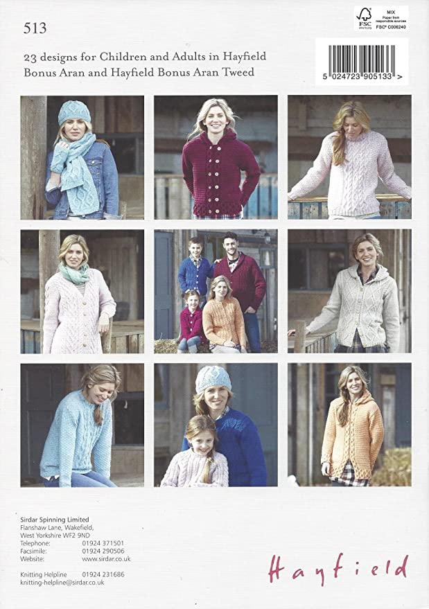 Hayfield 23 Favourite Aran Knits (Book 513)