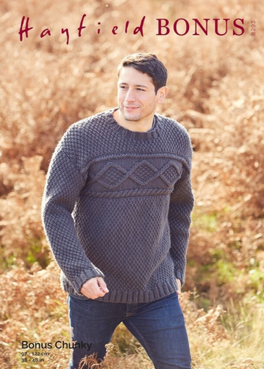 Hayfield Pattern 8293 Men's Sweater in Chunky