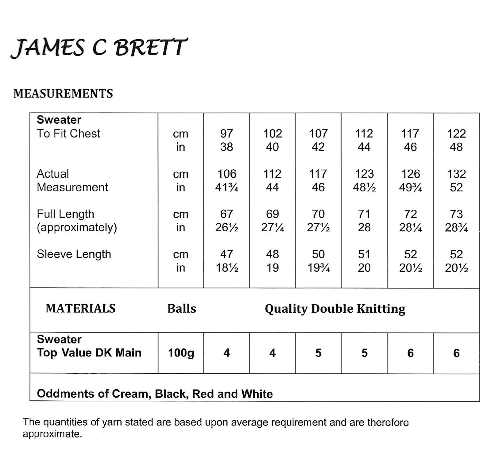 James C. Brett Pattern JB530 Christmas Jumper in DK