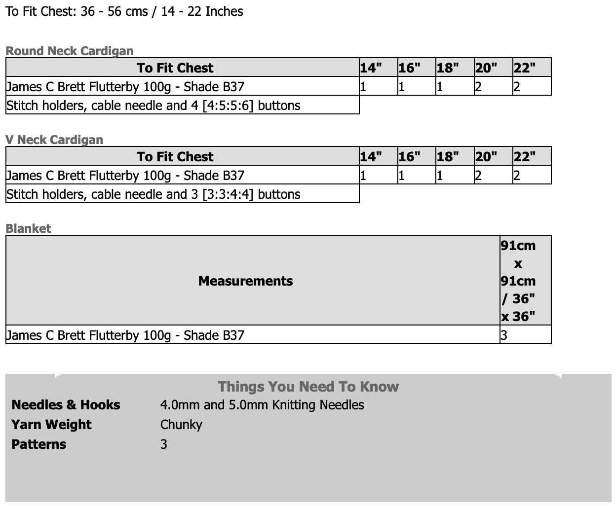 James C Brett Pattern JB581 Cardigans and Blanket in Flutterby Chunky