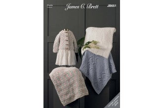 James C Brett Pattern Blankets in Flutterby Chunky JB651 — Marias