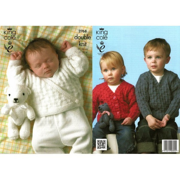 King Cole 2768 Sweater, Cardigans and Teddy Bear in DK