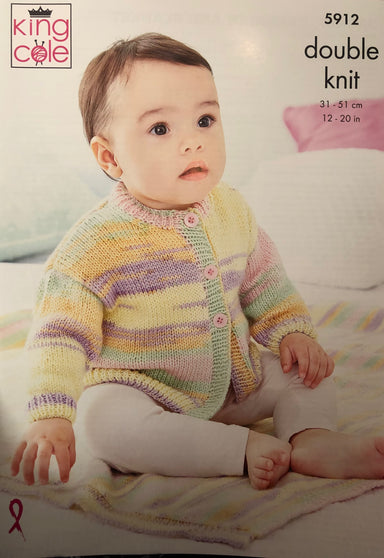 King Cole Pattern 5912 Cardigans & Blanket in Beaches DK