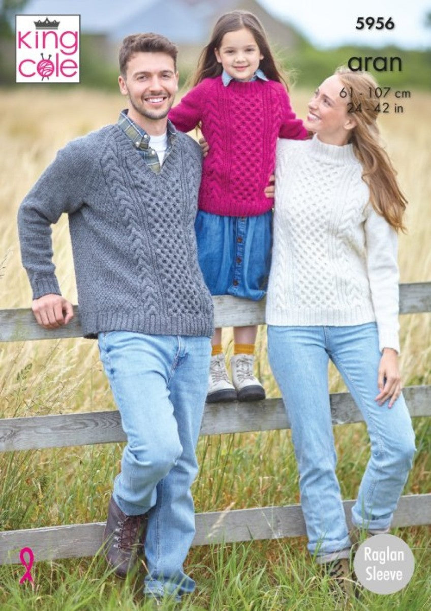 King Cole Pattern 5956 Family Sweaters in Aran