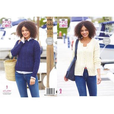 King Cole Pattern 5746  Sweater & Cardigan in Cottonsmooth DK