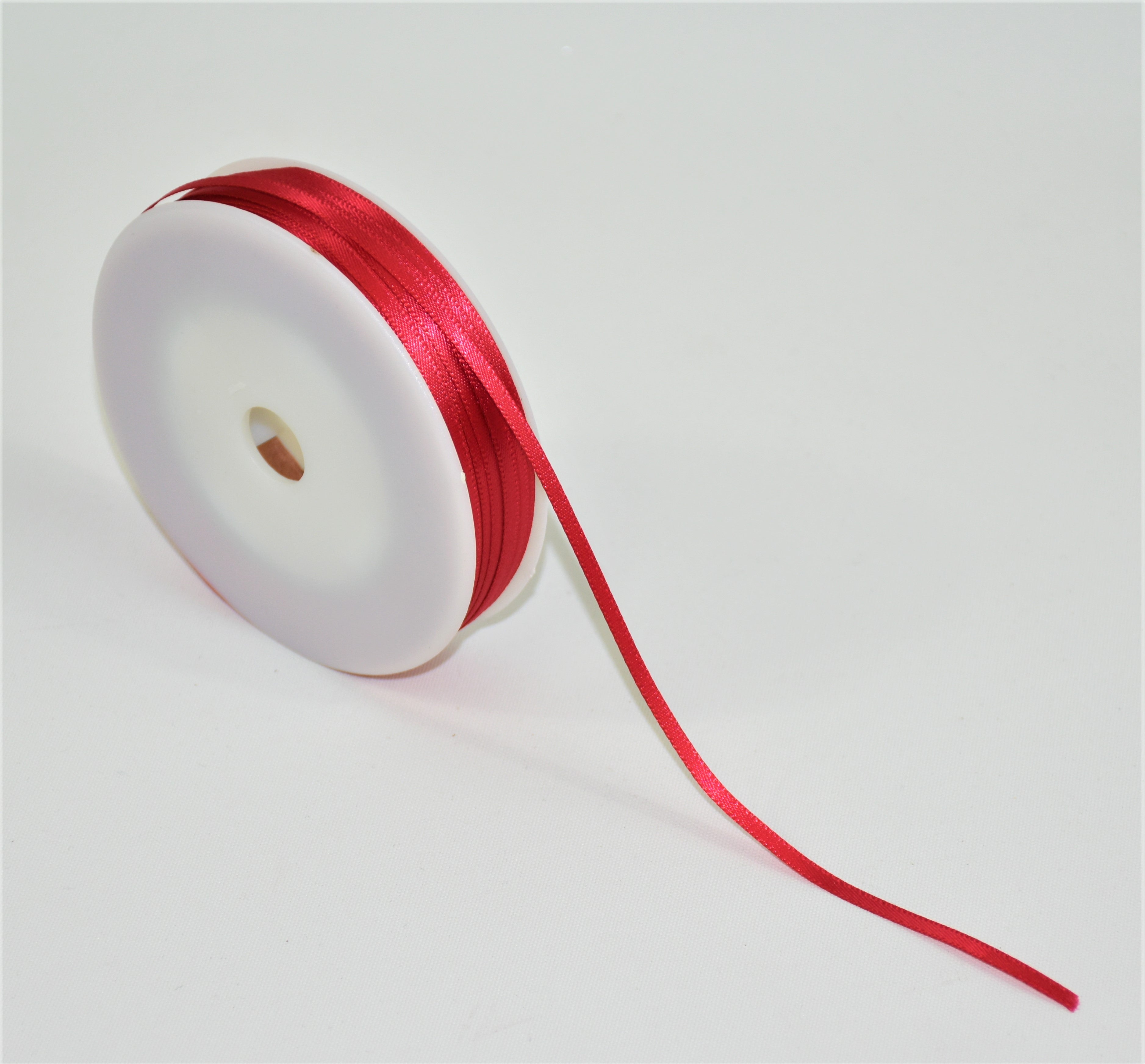 Satin Ribbon - Red - 3mm wide
