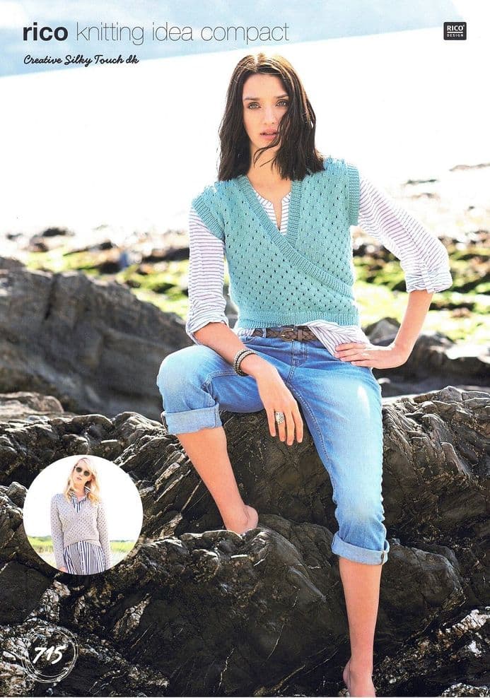 Rico Pattern 715 Ladies Cardigans Knitting Pattern in Creative Silky Touch DK