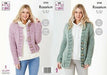 King Cole 5752 Ladies Round and V Neck Cardigans in Rosarium Mega Chunky