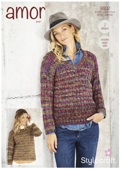 Stylecraft 9802 Sweaters in Amor Aran