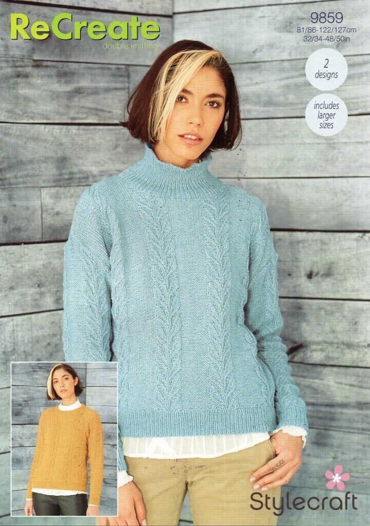 Stylecraft 9859 Ladies Sweaters in Recreate DK