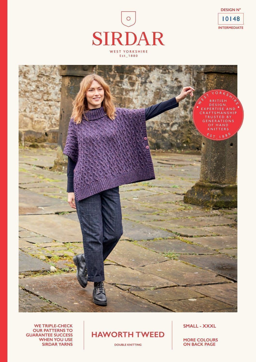 Sirdar Pattern 10148 Poncho in Haworth Tweed