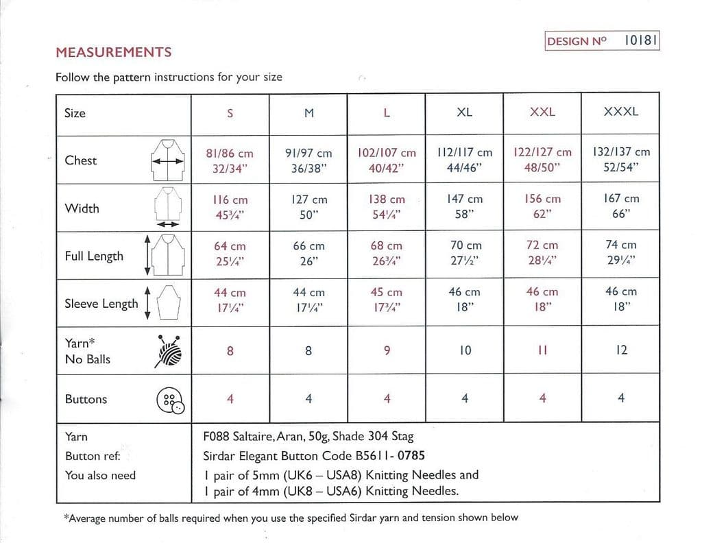 Sirdar 10181 Women's V-Neck Cardigan in Saltaire Aran