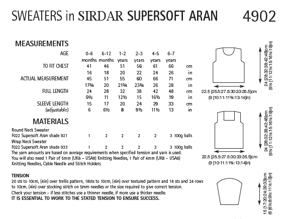 Sirdar 4902 Sweaters in Supersoft Aran