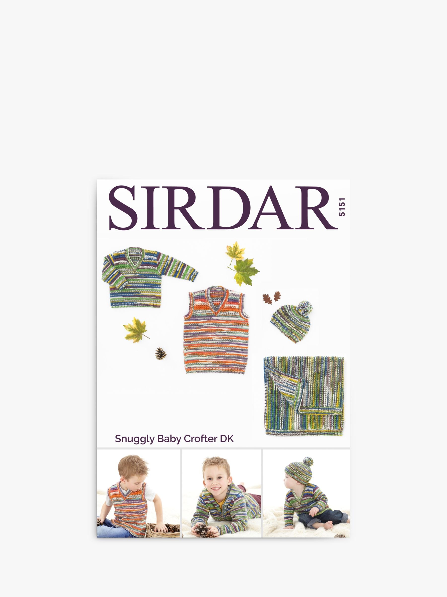 Sirdar 5151 Sweater, Tank top, Hat and Blanket in Snuggly Baby Crofter DK