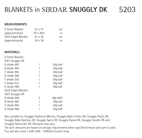 Sirdar 5203 Crochet Blankets in Snuggly DK