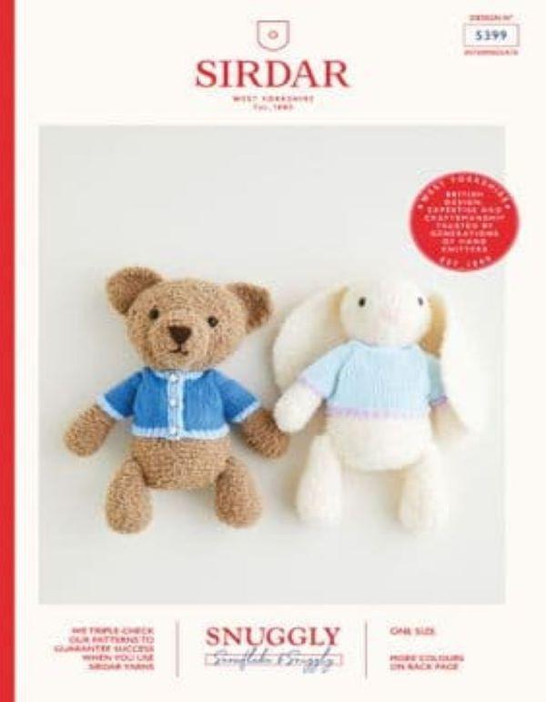 Sirdar 5399 Teddy Bear and Bunny in NEW Snuggly Snowflake Chunky