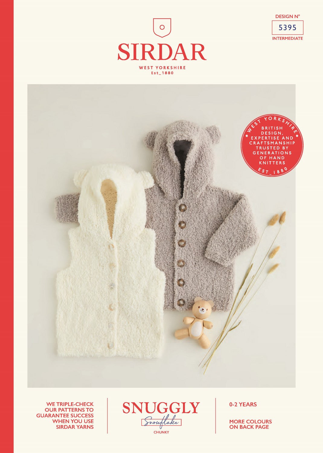 Sirdar 5395 Hooded Gilet and Cardigan in NEW Snuggly Snowflake Chunky