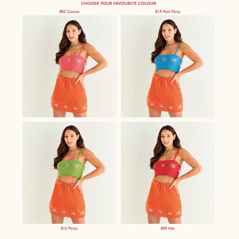 Sirdar Pattern 10545 Classic Line-Up Crop top and Mini Skirt