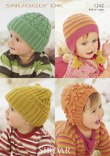 Sirdar Pattern 1242 Baby Hats in Snuggly DK