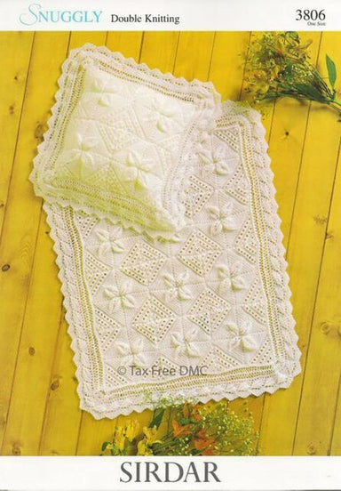 Sirdar pattern 3806 Baby blanket and Pillowcase in Snuggly DK