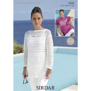 Sirdar Pattern 7076 Crochet Tops in Cotton DK