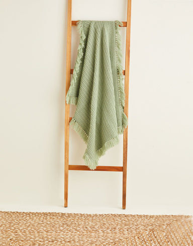 Sirdar 10236 Herringbone Crochet Blanket with Tassels in Country Classic Worsted (Aran)