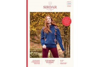 Sirdar 10160 Women’s Floral Intarsia Sweater in Country Classic Worsted
