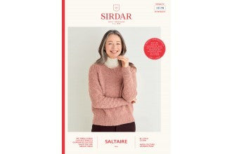 Sirdar 10178 Women's Checked Raglan Sweater in Saltaire Aran