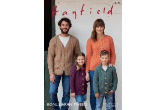 Hayfield Pattern 8170 Cardigans in Bonus Aran Tweed