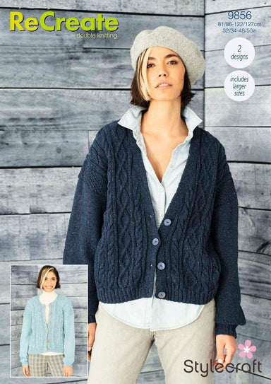 Stylecraft 9856 Ladies cardigans in Recreate DK