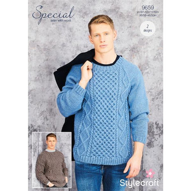 Stylecraft Pattern 9659 Mens Sweaters in Special Aran with Wool