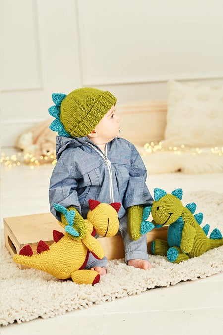 Stylecraft 9853 Danny the Dinosaur Toy with Hat & Mittens