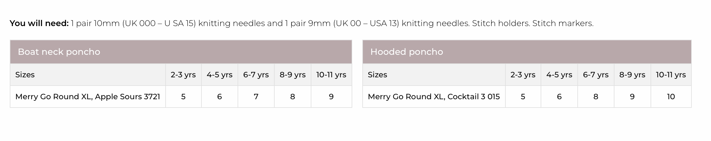 Stylecraft Pattern 9962 Girls' Ponchos in Merry Go Round XL (Super Chunky)