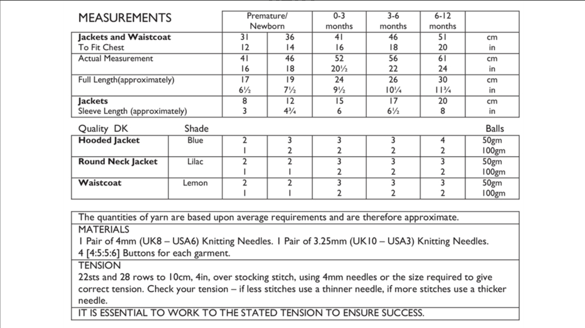 UKHKA Pattern 135 Baby jackets and waistcoat in DK